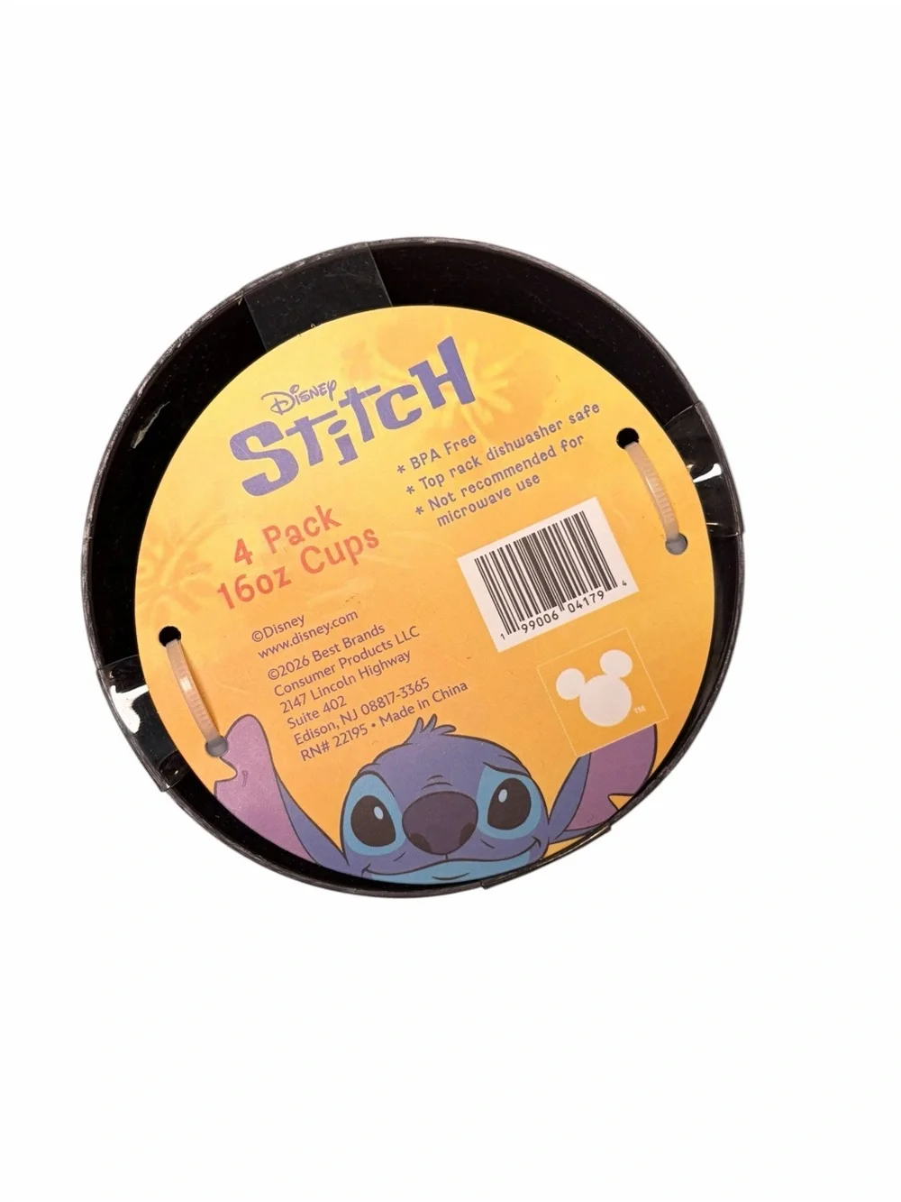 Disney Stitch Dark Gray Palm Fronds Tropical 16 Oz. Tumbler Cups